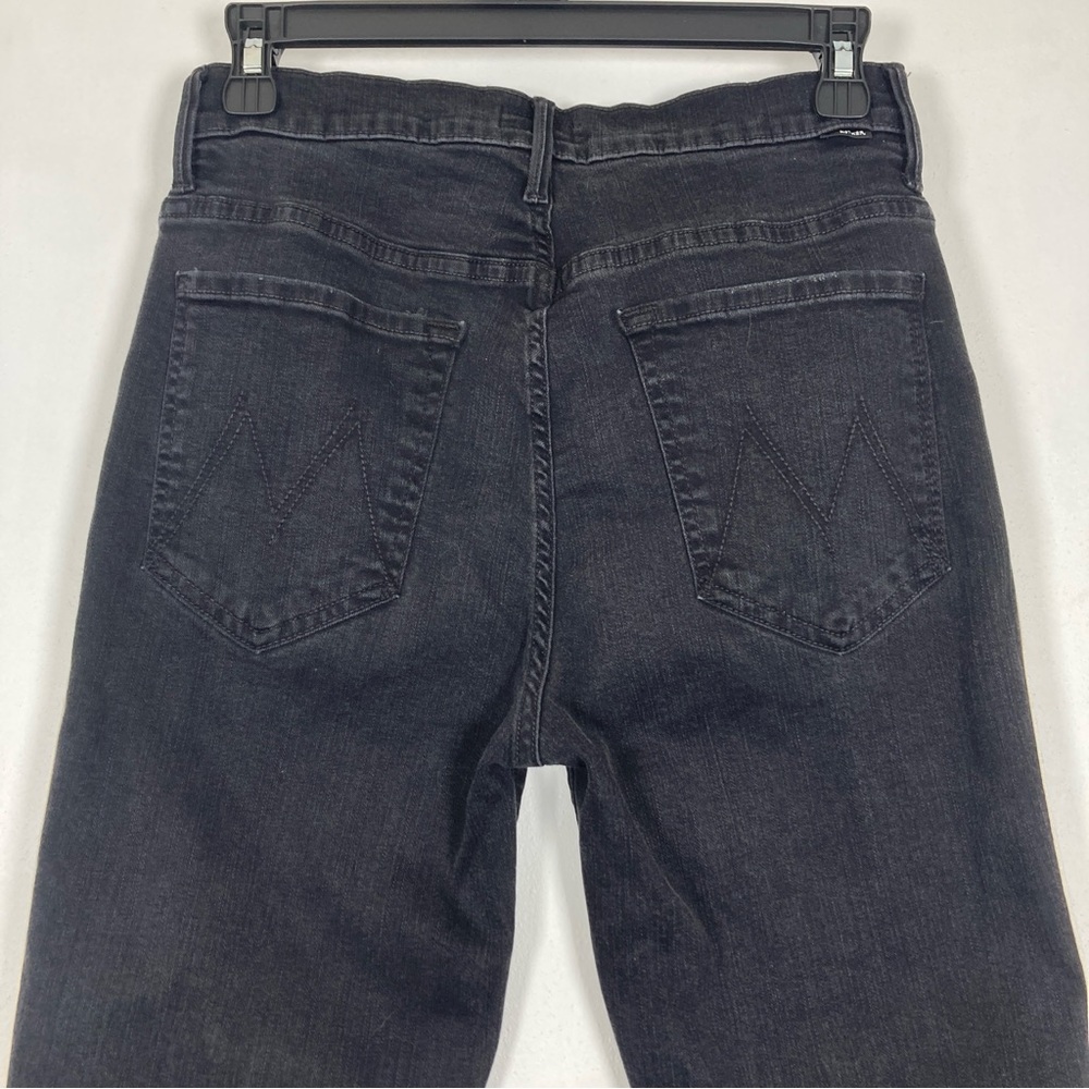 MOTHER The Insider Crop Step Fray Denim Jeans In Guilty Racer Size 30 Black - Picture 8 of 16